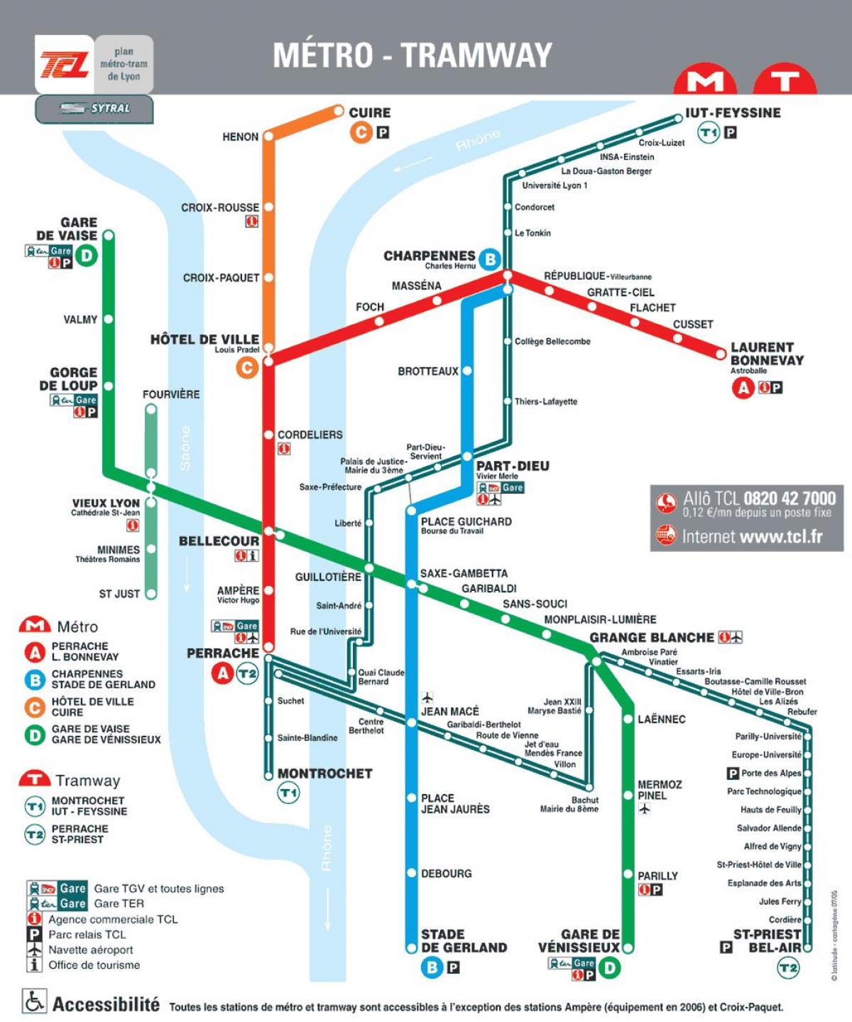 Lyon plan du métro 2016