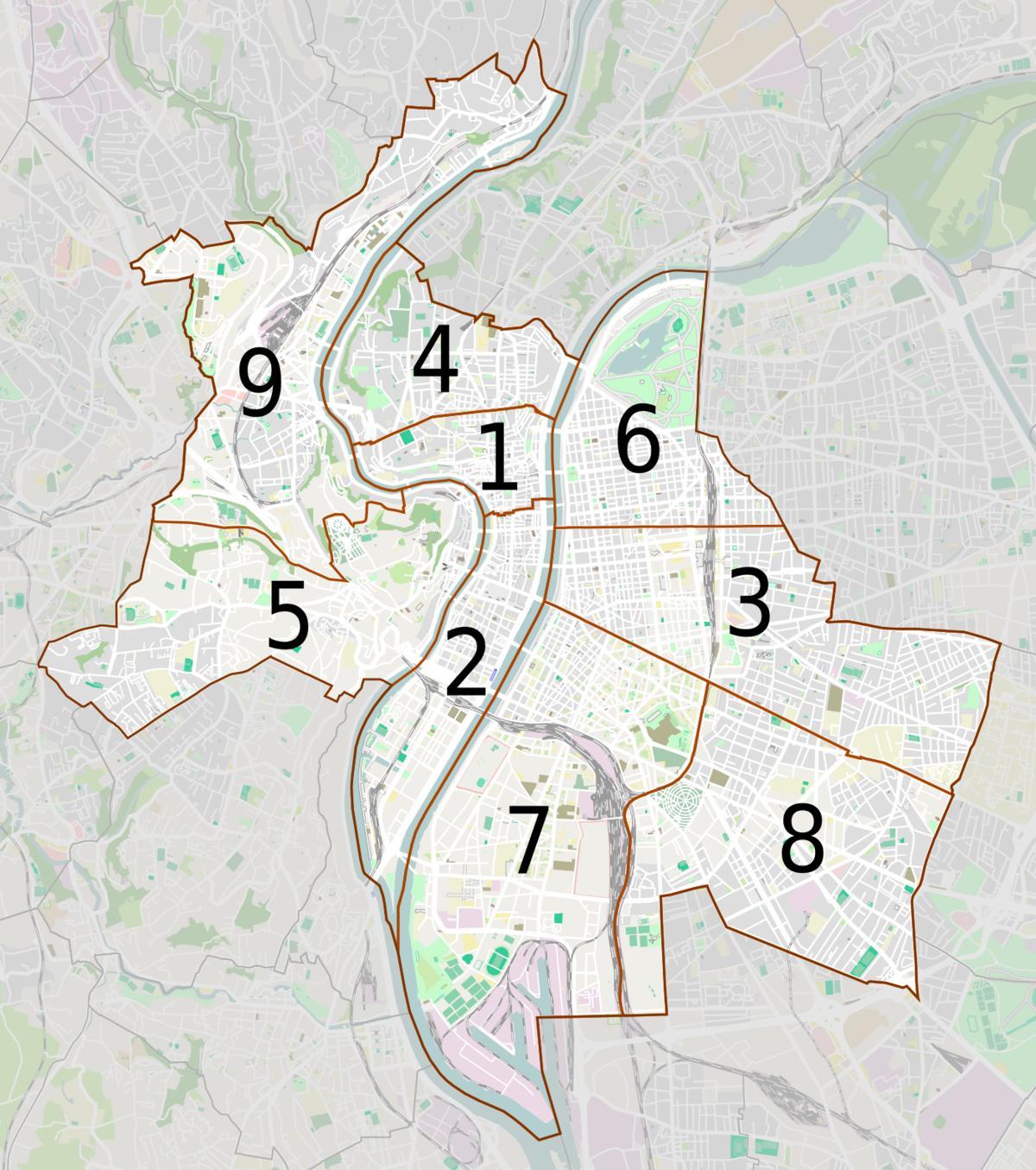 carte de Lyon quartier