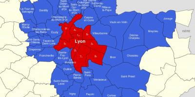 Carte de région de Lyon