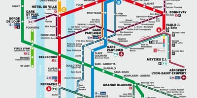 Carte de métro de Lyon