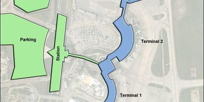 Carte de l'aéroport de Lyon terminal