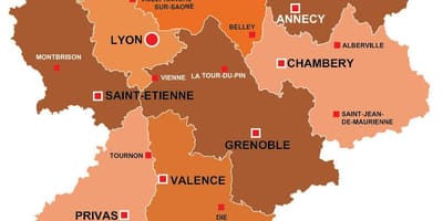 Lyon de la région carte de france