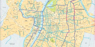 Carte de Lyon à vélo