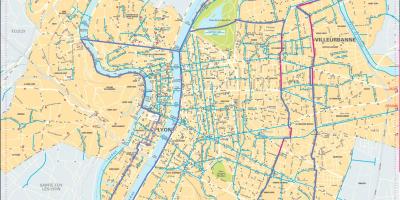Carte de Lyon à vélo