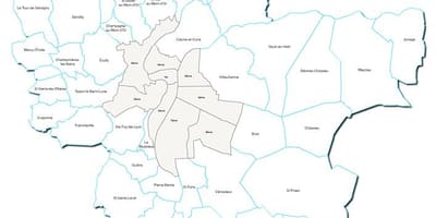 Carte de la france Lyon de la région