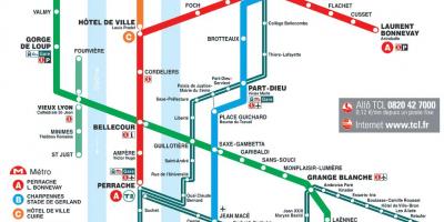 Carte du métro de Lyon